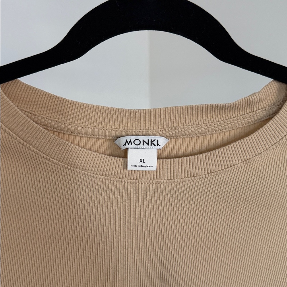 Tan Crop Ribbed Tee - Picture 3 of 6